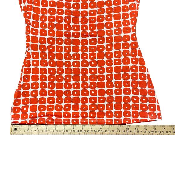 Boden Tank Top Women's US Size 4 Scoop Neck Empire Waist Orange Graphic Print - Picture 12 of 12